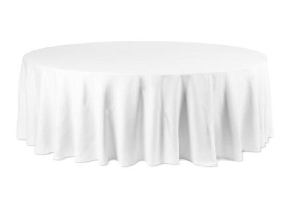 Mantel protector blanco para mesa redonda blanco Caligomme